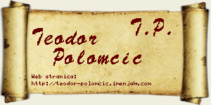 Teodor Polomčić vizit kartica
